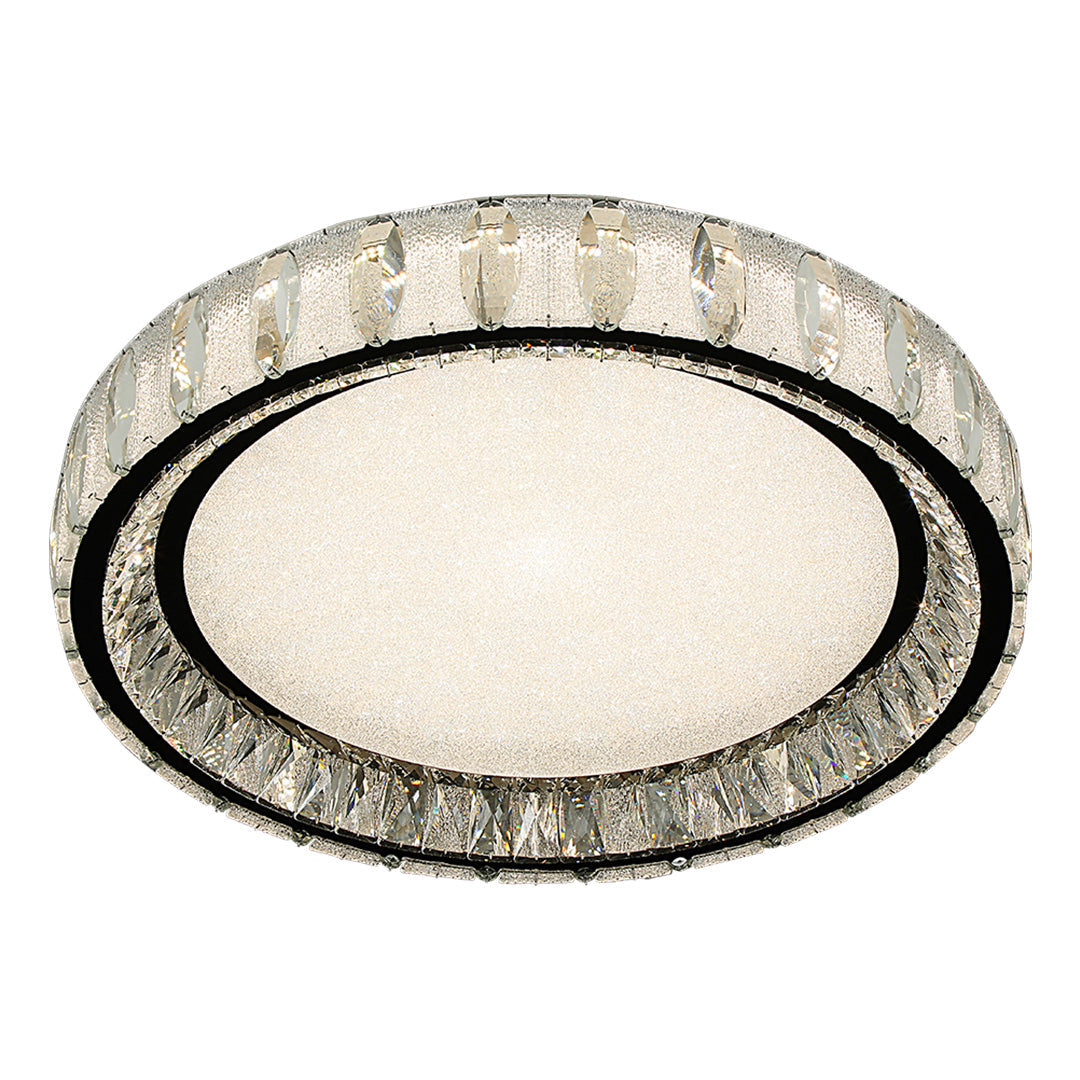 Crystal Flush Mount Ceiling Light in Chrome, Modern LED Ring