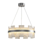 Aurelia Copper Modern Chandelier with Cloud Stone Shade