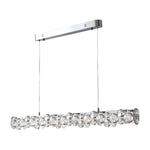 Linear Crystal Pendant Light in Silver Finish for Modern Interiors