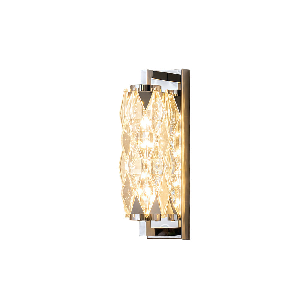 Crystal Geometric Wall Sconce in Tinted Stainless Steel