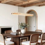 Linear Crystal Pendant Light in Chrome Finish, Modern LED Chandelier for Dining Room and Kitchen Island