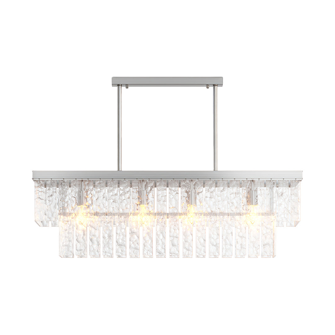 Modern Minimalist Full-Copper Chandelier with Clear Glass Shades