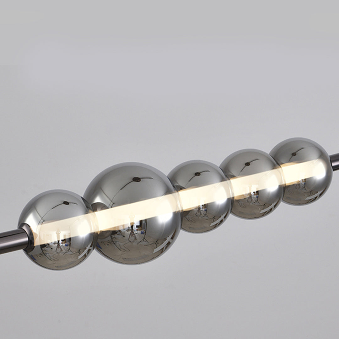 Aura Linear LED Pendant Light in Smoke Gray Glass for Kitchen Island