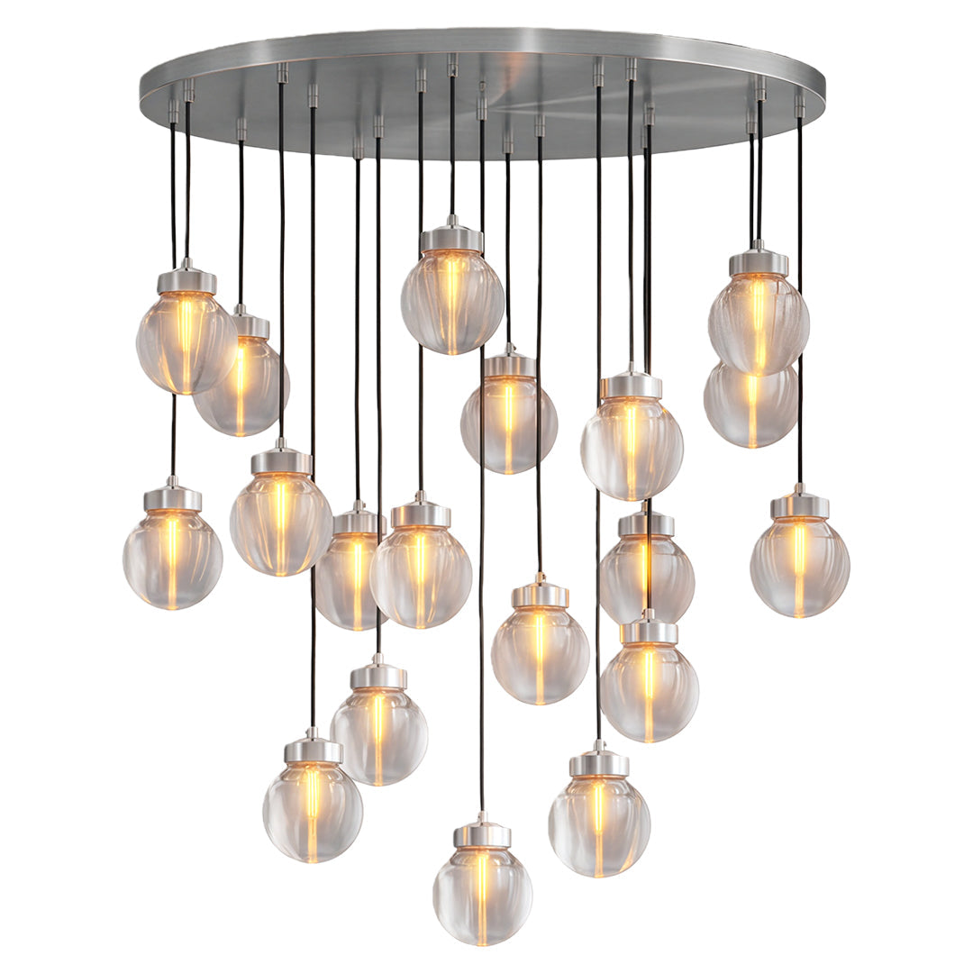 Luxury Copper Chandelier with Clear Glass Shades for Modern Interiors