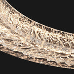 Lumière Ring Pendant Chandelier in Black and Crystal