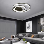 Aurelia Double Ring LED Flush Mount Ceiling Light in Black