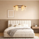 Modern Circular LED Chandelier in Gold and Gray Aluminum