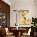 Modern Circular LED Chandelier in Gold and Gray Aluminum