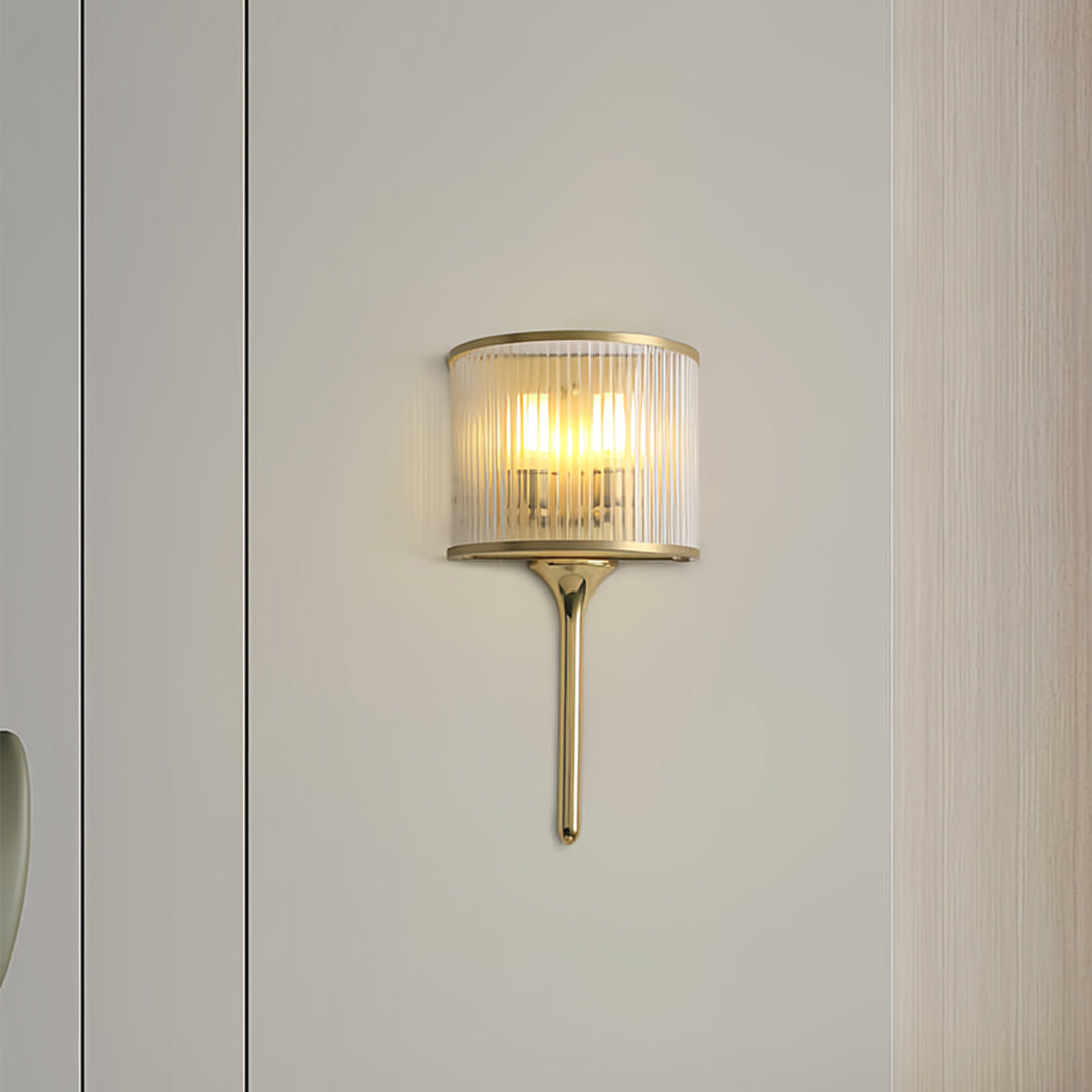 Aurelia Brass & Glass Wall Sconce – Modern Minimalist Lighting