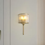 Aurelia Brass & Glass Wall Sconce – Modern Minimalist Lighting