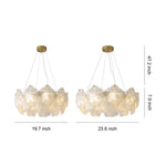 French Glass Garland Chandelier with Brass Finish, Crystal Accents
