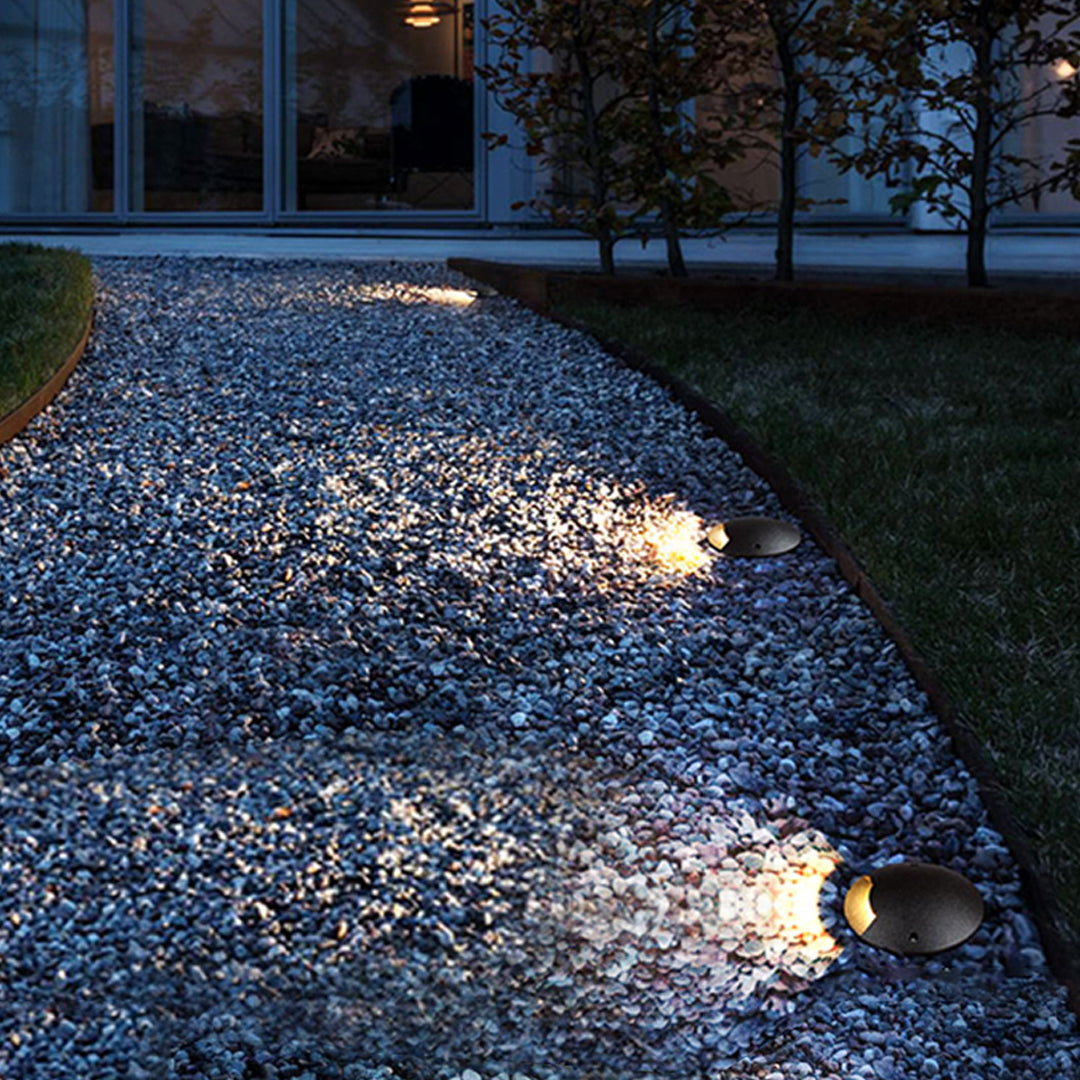 Minimalist Side-Lit Outdoor Well Lights – 3000K Warm LED In-Ground Cylinder