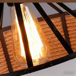 Halo Pendant Light in Black Iron and Natural Hemp Rope