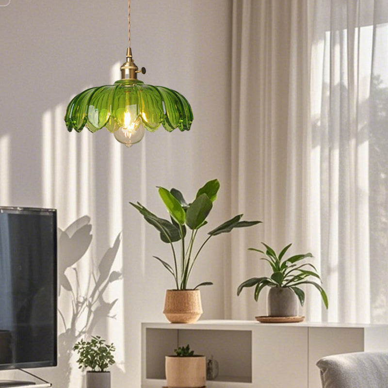 Chic Glass Flower Pendant Lamp