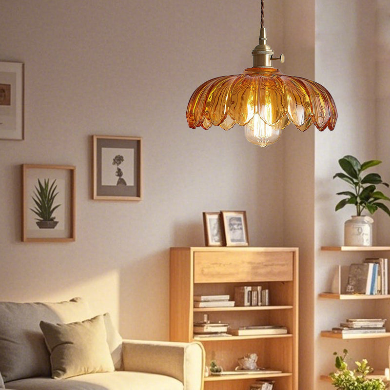 Chic Glass Flower Pendant Lamp