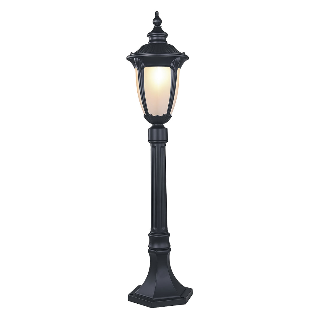 European Style Aluminum Garden Post Light with Clear Glass Shade