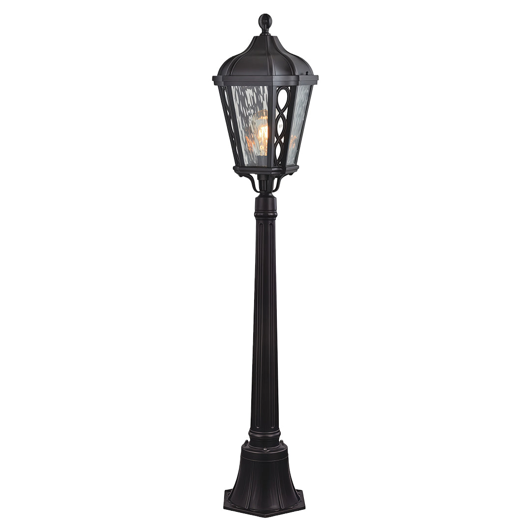 Modern European Outdoor Post Light with Clear Glass Shade