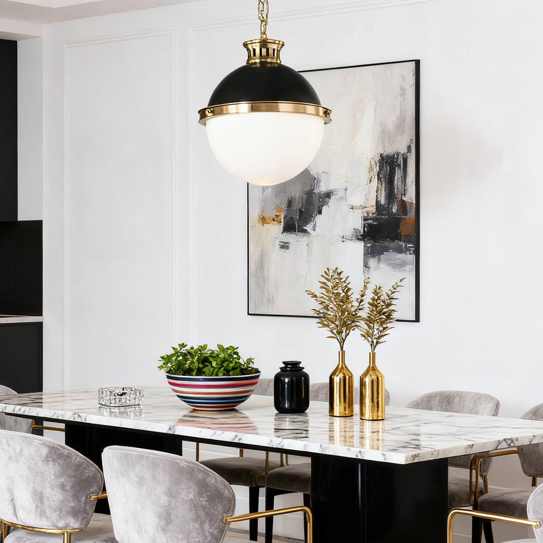Classic Glass Globe Pendant Light with Adjustable Chain