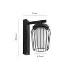 Aurelia Outdoor Wall Lantern Sconce in Black Stainless Steel