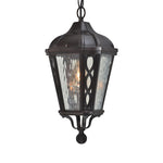 Outdoor Black Lantern Pendant Light with Adjustable Chain