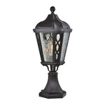 Aria Black Aluminum Post Light with Clear Glass Shade – Weatherproof Outdoor Pillar Lamp