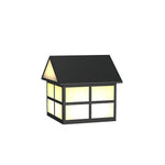 House-Shaped Outdoor Pillar Light in Black Stainless Steel