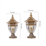 European Glass Pillar Light in Solid Copper for Outdoor Entryways