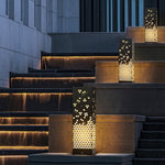 Snowflake Lace Outdoor Garden Light in Black Stainless Steel