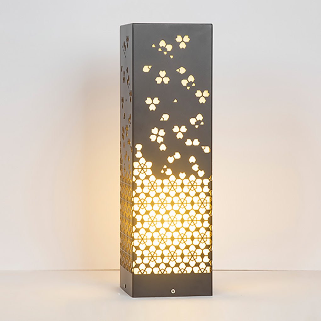 Snowflake Lace Outdoor Garden Light in Black Stainless Steel