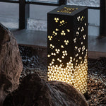 Snowflake Lace Outdoor Garden Light in Black Stainless Steel