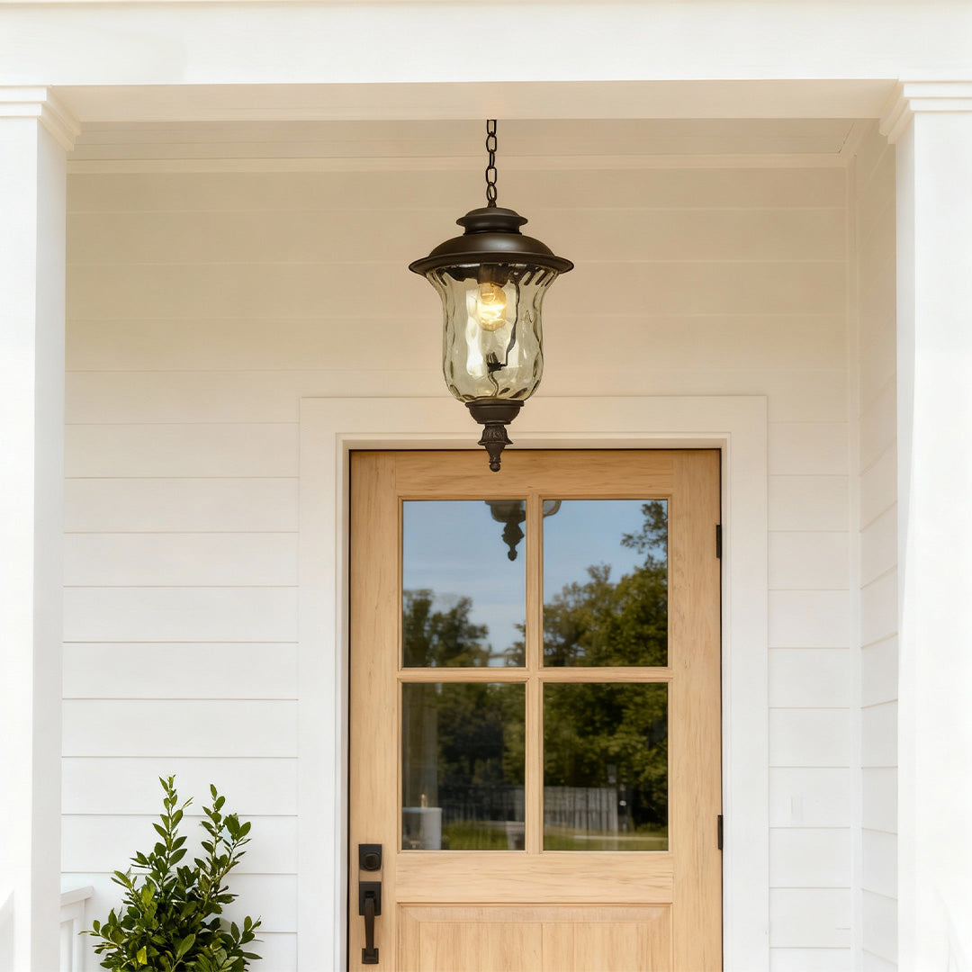 European Industrial Aluminum Pendant Light with Clear Glass Shade for Outdoor Corridors