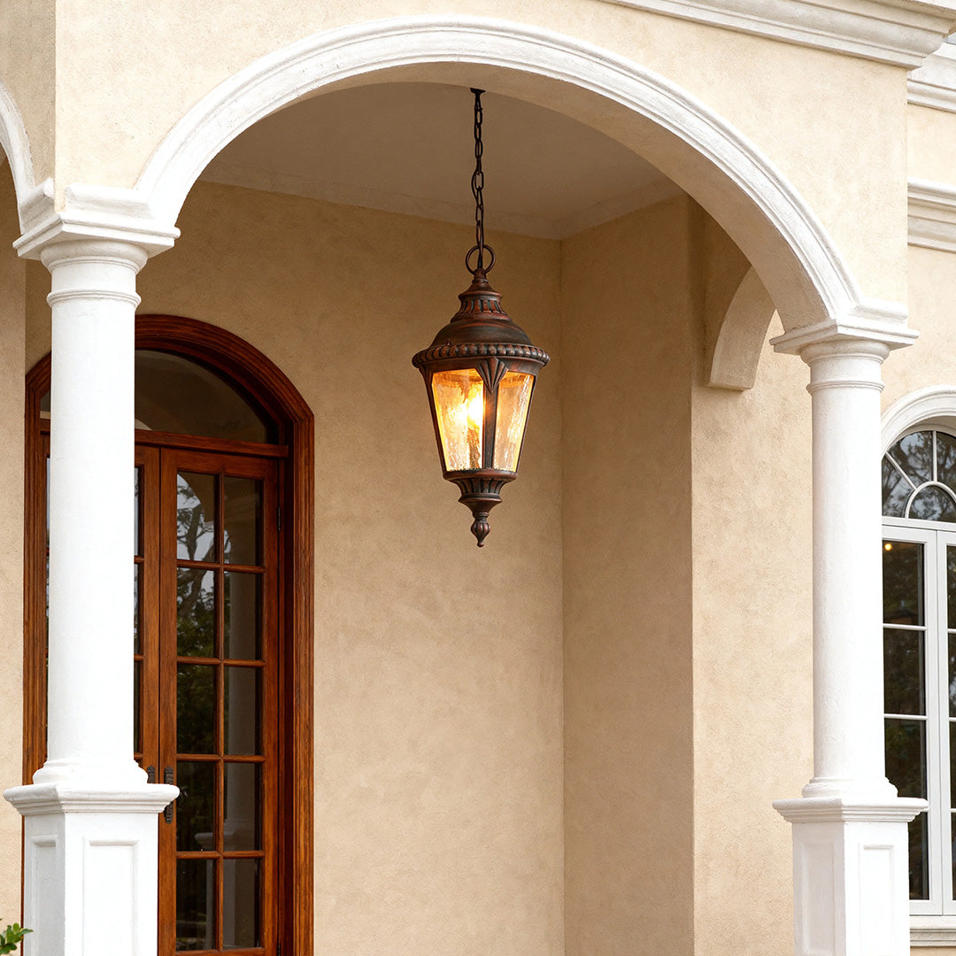 Industrial American Pendant Light with Adjustable Chain for Outdoor Living