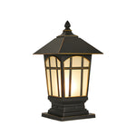 European Outdoor Pillar Light in Chestnut Aluminum with Clear Glass