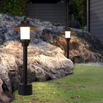 Classic European LED Garden Post Light with Marble Shade