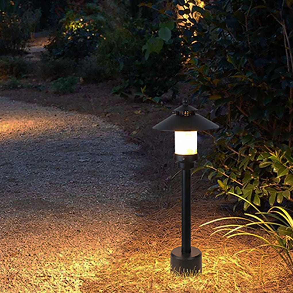 Classic European LED Garden Post Light with Marble Shade