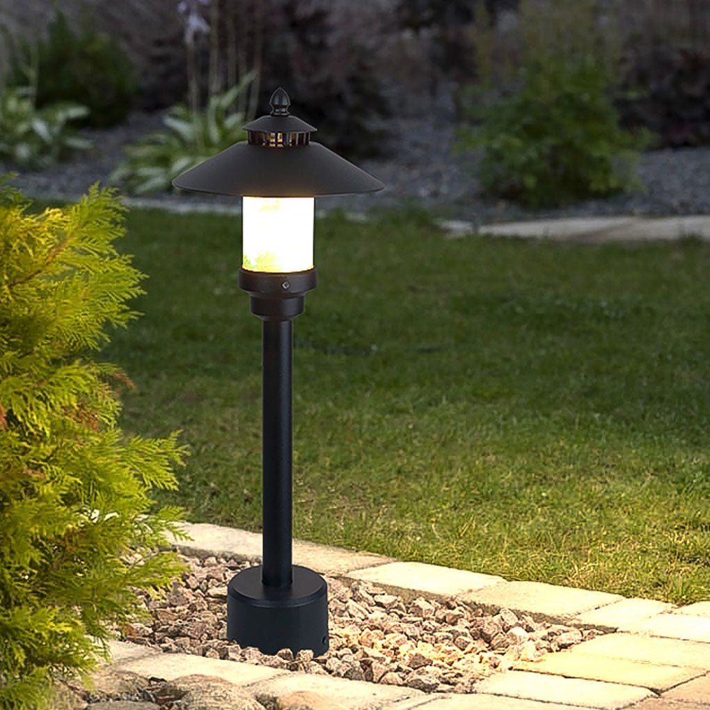 Classic European LED Garden Post Light with Marble Shade