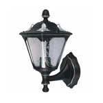 Vintage Outdoor Wall Lantern with Clear Glass Shade in Sand Black Aluminum