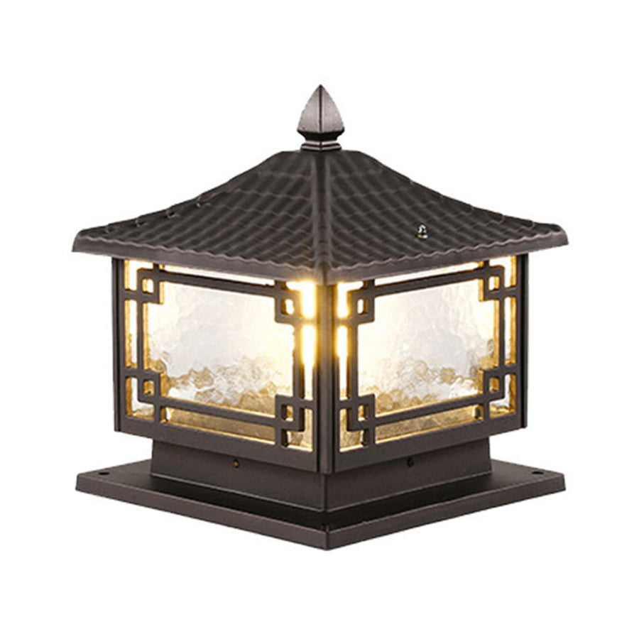 European Solar Pillar Lights for Garden, Waterproof Aluminum Fence Lamp