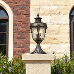 Solid Copper Outdoor Pillar Light with Clear Glass Shade