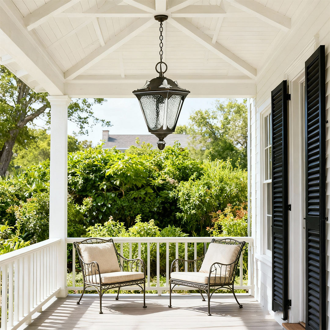 Modern Minimalist Outdoor Pendant Light with Clear Glass Shade