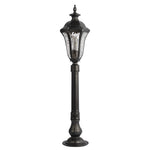 Artisan Iron Outdoor Lamp Post with Cracked Glass Shade for Traditional Courtyards