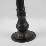 Artisan Iron Outdoor Lamp Post with Cracked Glass Shade for Traditional Courtyards