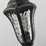 Artisan Iron Outdoor Lamp Post with Cracked Glass Shade for Traditional Courtyards