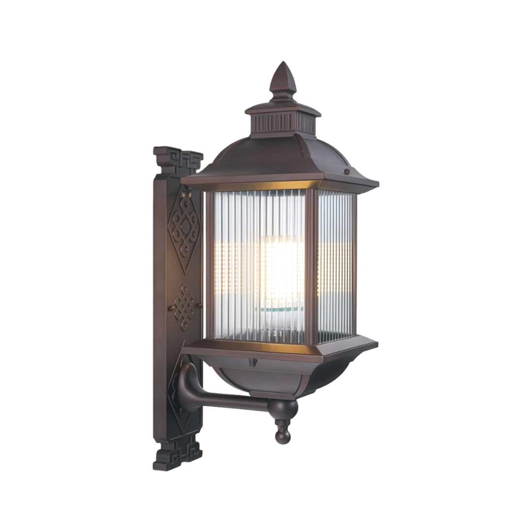 Classic Aluminum Outdoor Wall Lantern with Clear Glass Shade