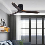 Aria 52" LED Ceiling Fan with Light, Three Solid Wood Blades, Matte Black Iron