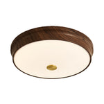 Art Deco Walnut Flush Mount Ceiling Light with Full-Spectrum LED