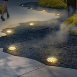 Lumière Garden Step Light with Floral Motif, Brass Finish, IP65 LED