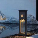Artisan Cut-Out LED Landscape Light in Black Stainless Steel for Modern Courtyards