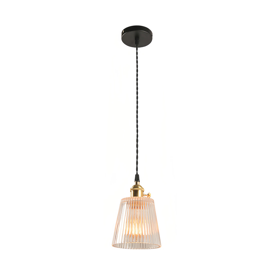 Nordic Minimalist Brass Pendant Light with Clear Glass Shade
