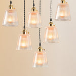 Nordic Minimalist Brass Pendant Light with Clear Glass Shade